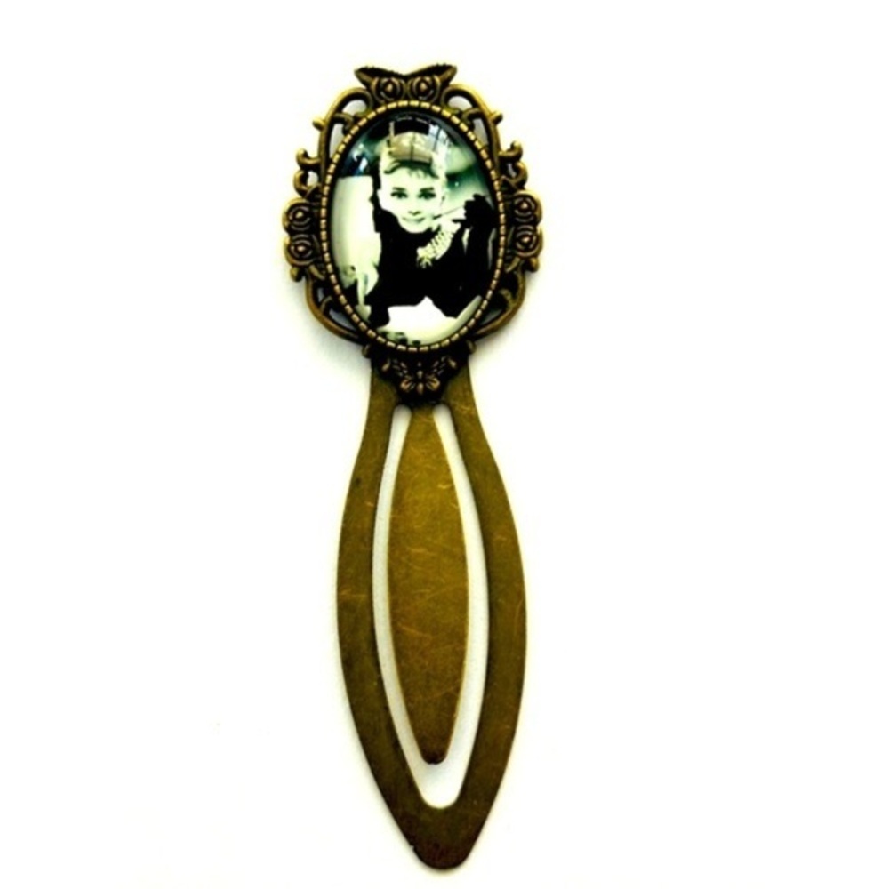 Audrey Hepburn Antique Style Metal Bookmark, NWT, Handmade